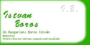 istvan boros business card